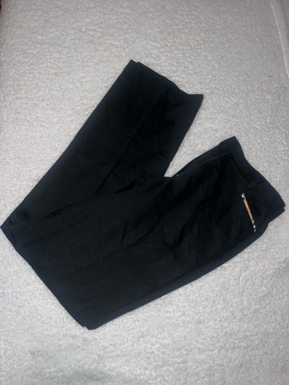 Burberry Black Women's Dress Pants with Signature Check Trim